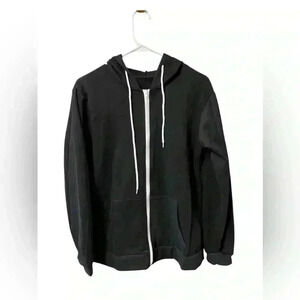 Black & White Zip-Up Hoodie XXL